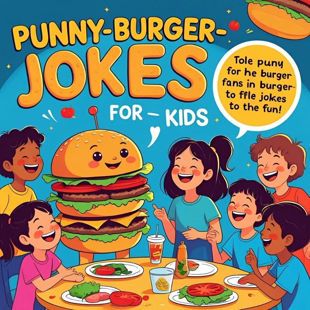 “punny burger jokes for kids”
