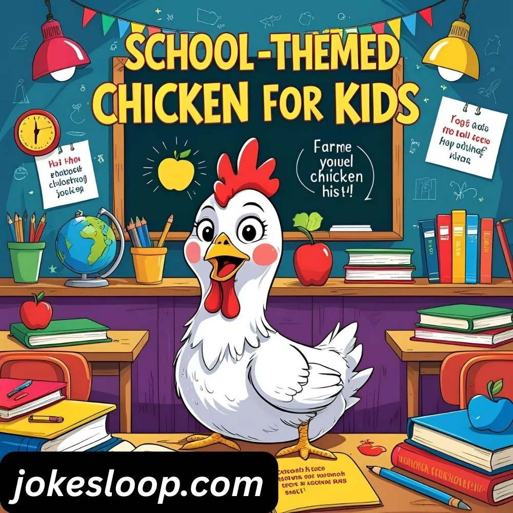“School-Themed Chicken Jokes for Kids”