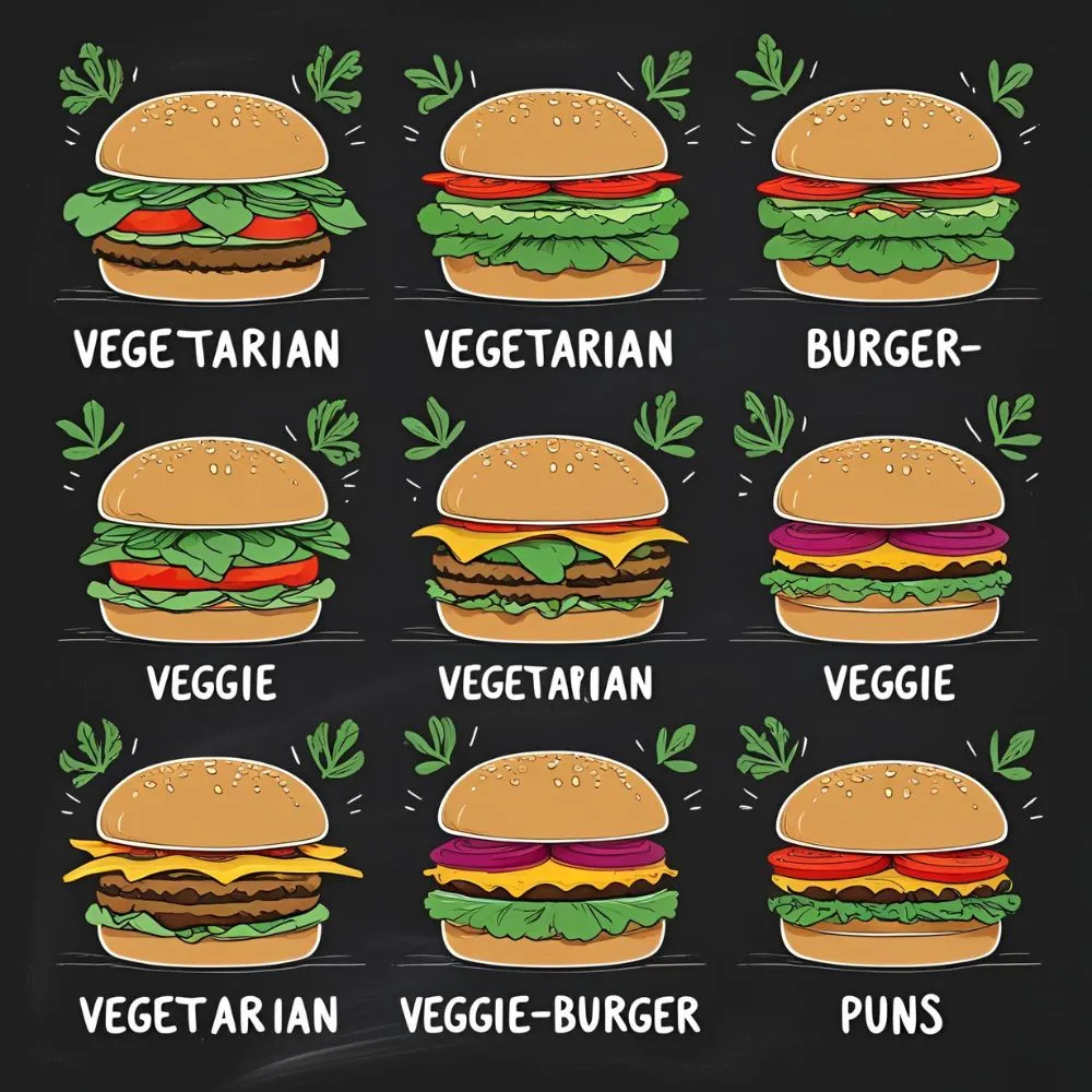 Vegetarian & Veggie Burger Puns