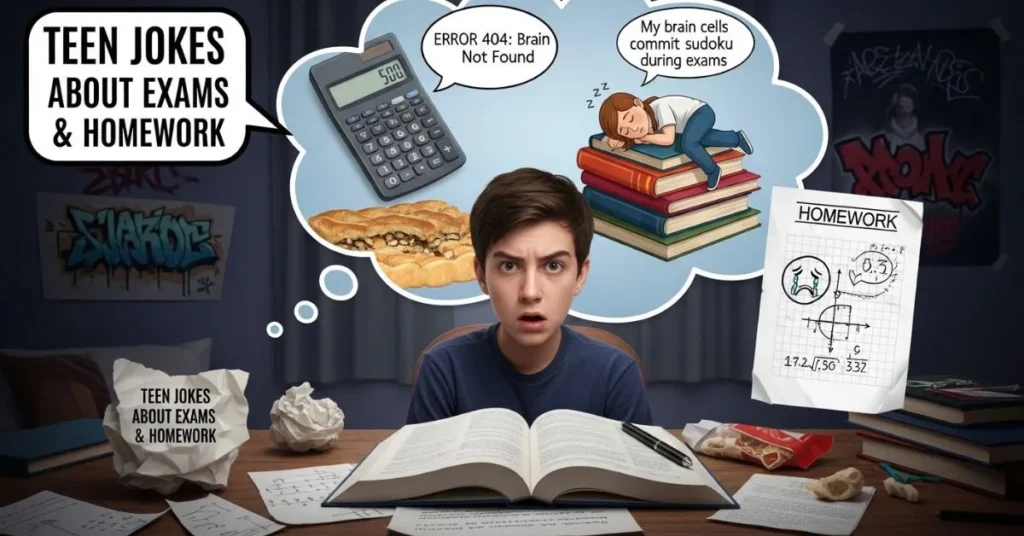 Teen Jokes About Exams and Homework