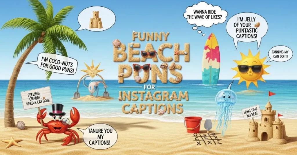 Funny Beach Puns for Instagram Captions